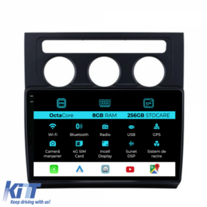 Navigation for Volkswagen Touran, (2003-2010), 10 Inch, 8GB RAM, 256GB Storage, Carplay