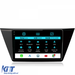 Navigation for Volkswagen Touran, 2015 - 2020, 10 Inch, 4Gb Ram, 64Gb Storage, Carplay