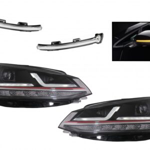 Osram Full LED Headlights with Dynamic Full LED Mirror Indicators LEDriving suitable for VW Golf 7.5 Facelift (2017-2020) GTI Look upgrade for Halogen with Dynamic Sequential Turning Lights