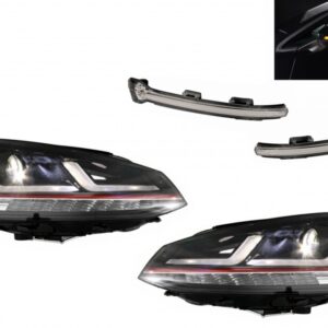 Osram Full LED Headlights with Dynamic Mirror Indicators suitable for or VW Golf 7 VII (2012-2017) Red GTI Upgrade Xenon&Halogen