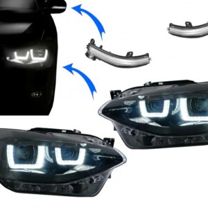 Osram LEDriving Full LED Headlights suitable for BMW 1 Series F20 F21 (06.2011-03.2015) with Osram Full LEDriving Mirror Indicators Dynamic Sequential Turning Lights
