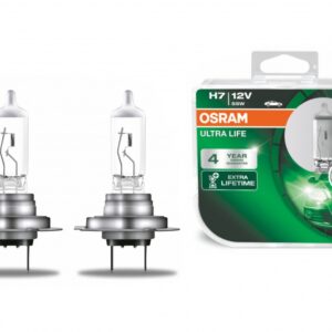 OSRAM ULTRA LIFE H7 Halogen Headlamp 64210ULT-HCB 12V Hard Cover Box (2 pieces)