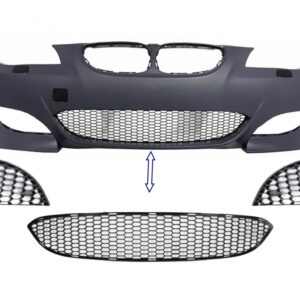 Pack Front Bumper Lower Central and Side Grille suitable for BMW 5 Series E60 E61 (2003-2010) M5 Design