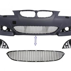 Pack Front Bumper Lower Central and Side Grille suitable for BMW 5 Series E60 E61 (2003-2010) M5 Design