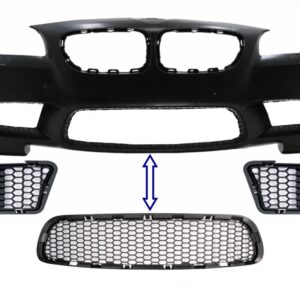Pack Front Bumper Lower Central and Side Grille suitable for BMW 5 Series F10 F11 (2009-2014) only for M5 Bumper