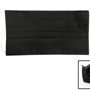 Package of 5 Black Reusable Masks with Folds 100% Cotton 2 Layers Unisex Washable 5 Filters PPS 330 Microns