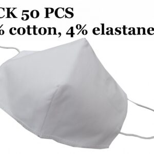 Package of 50 Reusable Triangle Mask 96% Cotton and 4% Elastane 2 Layers Unisex Washable