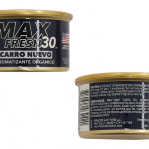 Paradise Air Fresh Organic Air Freshener Uncapped Can Max Fresh 30 New Car