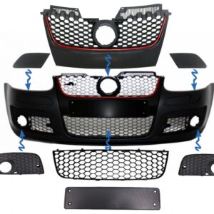 Parts Grilles suitable for Front Bumper GTI Design VW Golf 5 V MK5 (2003-2007)