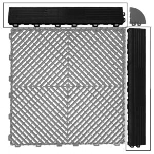 Ramp Edge for Garage Interlocking Floor Tiles Warehouse Modular Flooring Black
