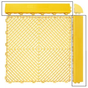 Ramp Edge for Garage Interlocking Floor Tiles Warehouse Modular Flooring Yellow