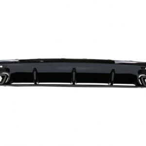 Rear Bumper Air Diffuser with Black Muffler Tips suitable for Mercedes S-Class C217 Coupe A217 Cabrio (2014-2020) S63 Facelift Design