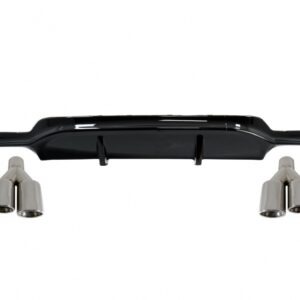 Rear Bumper Air Diffuser with Exhaust Muffler Tips Quad suitable for BMW F32 F33 F36 (2013-) Coupe Cabrio 4 Series M Performance Design Piano Black