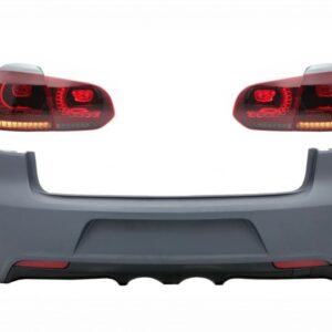 Rear Bumper and Taillights Full LED Turning Light Static Red Smoke suitable for VW Golf VI (2008-2013) R20 Design