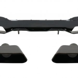 Rear Bumper Diffuser suitable for BMW 5 Series G30 G31 Limousine Touring (2017-up) with Exhaust Muffler Tips M Performance Design Black Edition