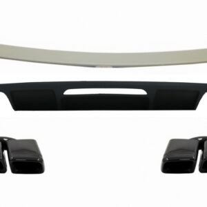 Rear Bumper Diffuser suitable for Mercedes CLS Sedan W218 (2011-2017) Trunk Spoiler and Exhaust Muffler Tips Tail Pipes Only for AMG Sport Line