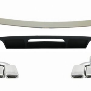 Rear Bumper Diffuser suitable for Mercedes CLS Sedan W218 (2011-2017) Trunk Spoiler and Exhaust Muffler Tips Tail Pipes Only for AMG Sport Line