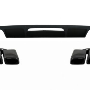 Rear Bumper Diffuser suitable for Mercedes W218 CLS Sedan (2011-2017) and Exhaust Muffler Tips Tail Pipes Only for AMG Sport Line