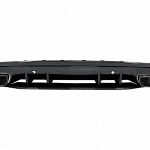 Rear Bumper Diffuser suitable for Mercedes C-Class W205 S205 (2014-2020) C63S Design Black Tips Only for AMG Sport Line