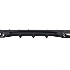 Rear Bumper Diffuser with Black Exhaust Muffler Tips suitable for Mercedes E-Class W213 S213 Standard (2016-2020) E63 Design