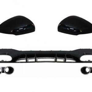 Rear Bumper Diffuser with Chrome Exhaust and Mirror Covers suitable for Mercedes A-Class W177 Hatchback (05.2018-2022)