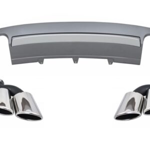 Rear Bumper Diffuser with Exhaust Muffler Tips suitable for Audi A5 8T Sportback Standard Non Facelift (2007-2011) S5 Design