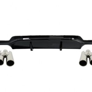 Rear Bumper Diffuser with Exhaust Muffler Tips suitable for BMW F32 F33 F36 (2013-) Coupe Cabrio 4 Series M Performance Design Piano Black