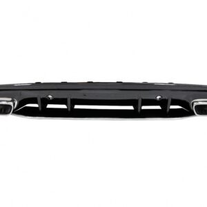 Rear Bumper Diffuser with Exhaust Muffler Tips suitable for Mercedes C-Class W205 S205 (2014-2020) C63S Design Only for AMG Sport Line
