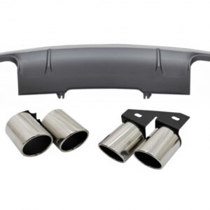 Rear Bumper Diffuser with Exhaust Muffler Tips Tail Pipes suitable for Audi A4 B9 8W Sedan Avant S-line (2016-2018) S4 Design