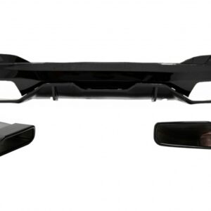 Rear Bumper Diffuser with Exhaust Muffler Tips suitable for BMW 5 Series G30 G31 Limousine Touring (2017-up) M Performance Design Black