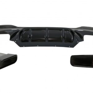 Rear Bumper Diffuser with Exhaust Muffler Tips Black suitable for BMW 5 Series G30 G31 Limousine Touring (2017-up) M5 Design