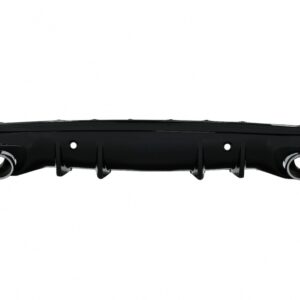 Rear Bumper Diffuser with Exhaust Muffler Tips suitable for Mercedes C-Class W205 S205 Sport Line (2014-2020) C43 Design