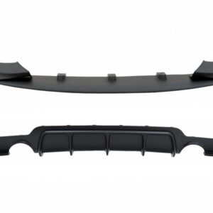 Rear Bumper Diffuser With Front Bumper Spoiler Lip suitable for BMW 4 Series F32 F33 F36 (2013-2019) Coupe Cabrio M Design Twin Single Outlet