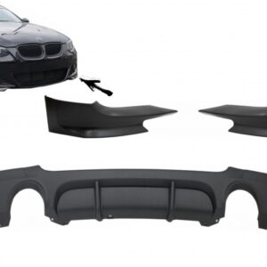 Rear Bumper Diffuser with Splitters suitable for BMW E92 Coupe 3 Series (2006-2010) M Performance Design Twin Single Outlet