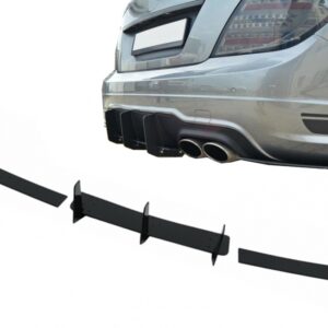 Rear Bumper Extension Diffuser suitable for Mercedes C-Class W204 C204 Limousine Coupe (2012-2014) Piano Black
