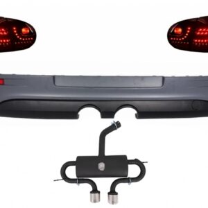 Rear Bumper Extension suitable for VW Golf 5 V (2003-2007) with LED Taillights and Complete Exhaust System R32 Look