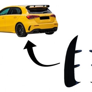 Rear Bumper Flaps Flics Side Fins suitable for Mercedes A Class W177 (04.2018-up) Hatchback A35 Design Black Edition