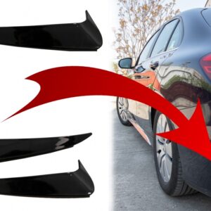 Rear Bumper Flaps Side Fins Flics suitable for Mercedes C Class W205 (2014-2020) Piano Black