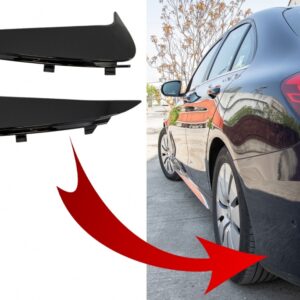 Rear Bumper Flaps Side Fins Flics suitable for Mercedes C-Class W205 (2014-2020) Piano Black