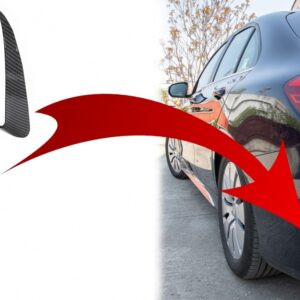 Rear Bumper Flaps Side Fins Flics suitable for Mercedes C Class W205 (2014-2020) Carbon Film