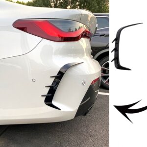 Rear Bumper Flaps Side Fins Flics suitable for BMW 4 Series G22 Coupe (2020-Up) M Tech Piano Black