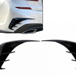 Rear Bumper Flaps Side Fins Flics suitable for BMW 3 Series G20 G21 G28 M-Sport (2018-up) Piano Black