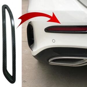 Rear Bumper Reflectors Frame Trim Cover Stickers Decal suitable for Mercedes A-Class V177 Sedan AMG Line (2018-Up) Carbon