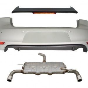 Rear Bumper Roof Spoiler with LED Brake Light suitable for VW Golf 6 VI (2008-2012) and Exhaust System GTI Design