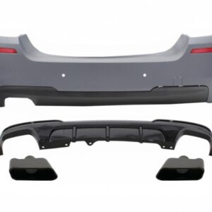 Rear Bumper & Side Skirts with Diffuser and Exhaust Muffler Tips Black suitable for BMW 5 Series F10 (2011-2017) M-Performance Design