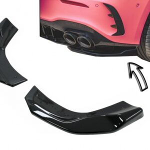 Rear Bumper Side Splitters Fins suitable for Mercedes A-Class W177 A35 A45 Hatchback (2018-up) Piano Black