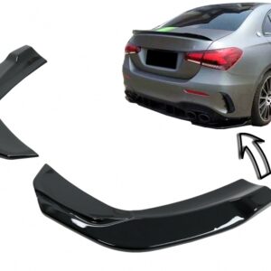 Rear Bumper Side Splitters Fins suitable for Mercedes A-Class V177 A35 Sedan (2018-Up) Piano Black