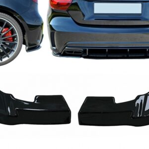 Rear Bumper Side Splitters Fins suitable for Mercedes A-Class W176 Sport Line A45 Hatchback (2012-2018) Piano Black