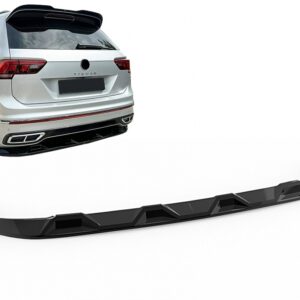 Rear Bumper Spoiler Lip suitable for VW Tiguan II Mk2 R/ R Line Facelift (2020-2024) Black