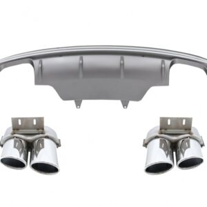 Rear Bumper Spoiler Valance Diffuser Double Outlet suitable for Audi Q5 8R Facelift (2013-2016) Standard Bumper SE